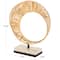 12.5" Brown Abstract Handmade Mobius Strip Sculpture with White Marble Base